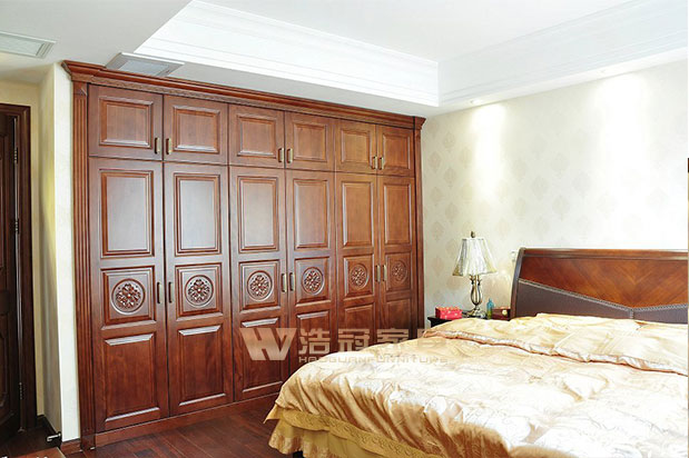 中式六門整體衣柜-浩冠整木家具定制
