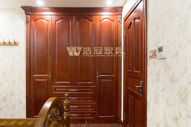 中式衣柜櫻桃木-浩冠整木家具定制