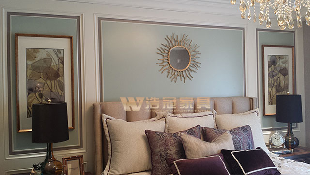 法式-主臥木飾面護墻板