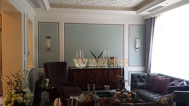 法式-主臥木飾面護墻板